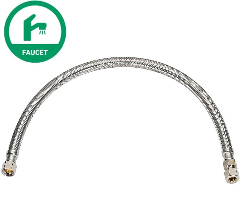 RELIABILT 3/8-in compression x 3/8-in FIP x 16-in Braided stainless steel Flexible Faucet Supply Line | 7223-16-38-4-RB
