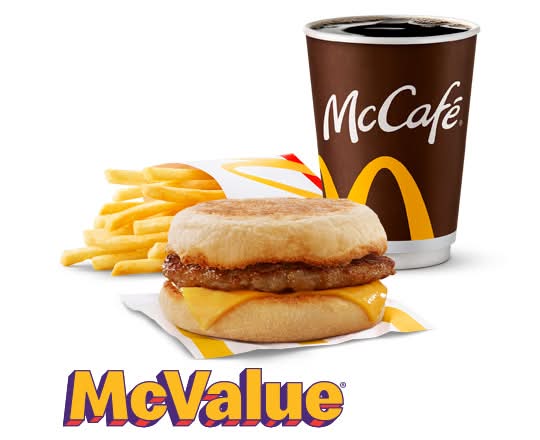 Sausage McMuffin McValue Meal [610.0 Cals]