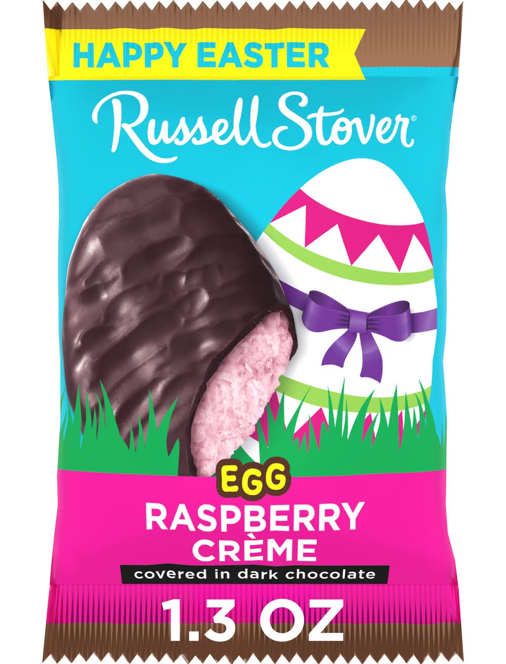 Russell Stover Dark Chocolate Easter Egg, Raspberry Crème (1.3 oz)