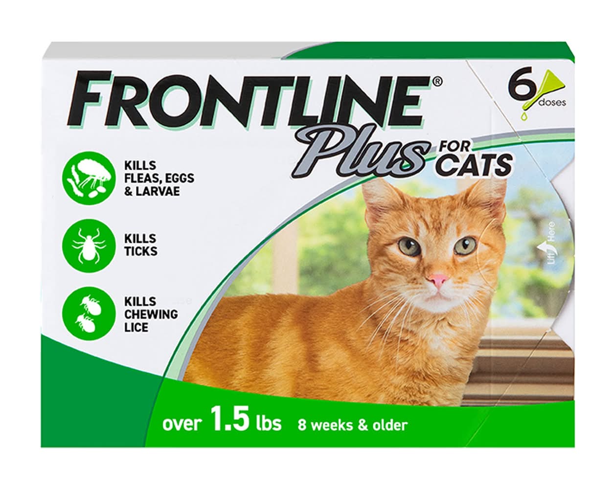 Frontline Plus Flea & Tick Spot Treatment for Cats, 1.5 lbs and over