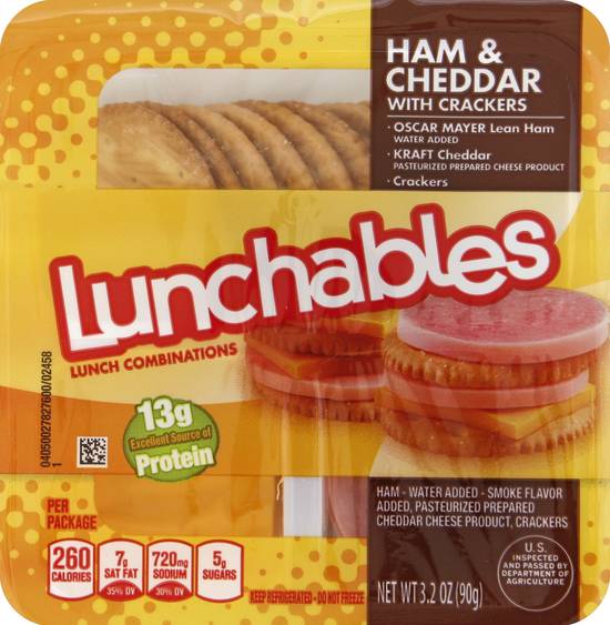 Lunchables Lunch Combinations Ham and Cheddar With Crackers