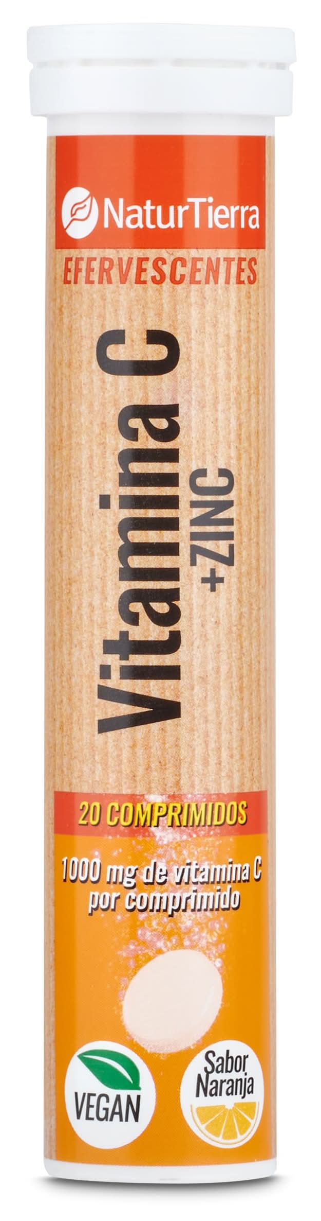 Vitamina C + Zinc Natur Tierra Tubo 20 Unidades