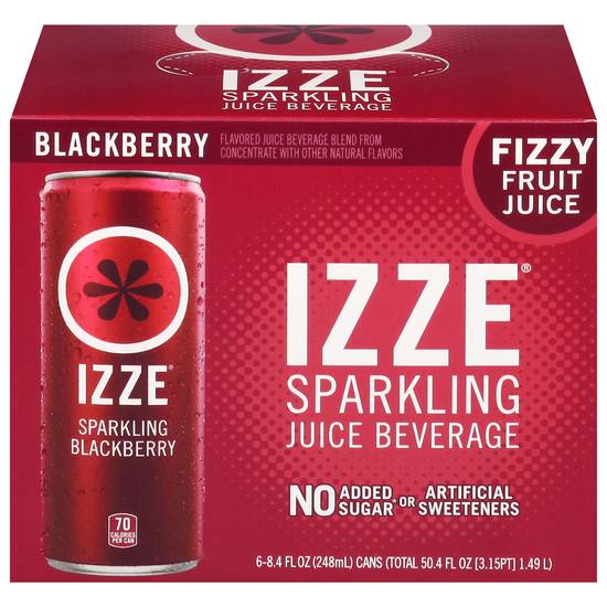 Izze Sparkling Fizzy Fruit Juice Beverage (6 pack, 8.4 fl oz) (blackberry)