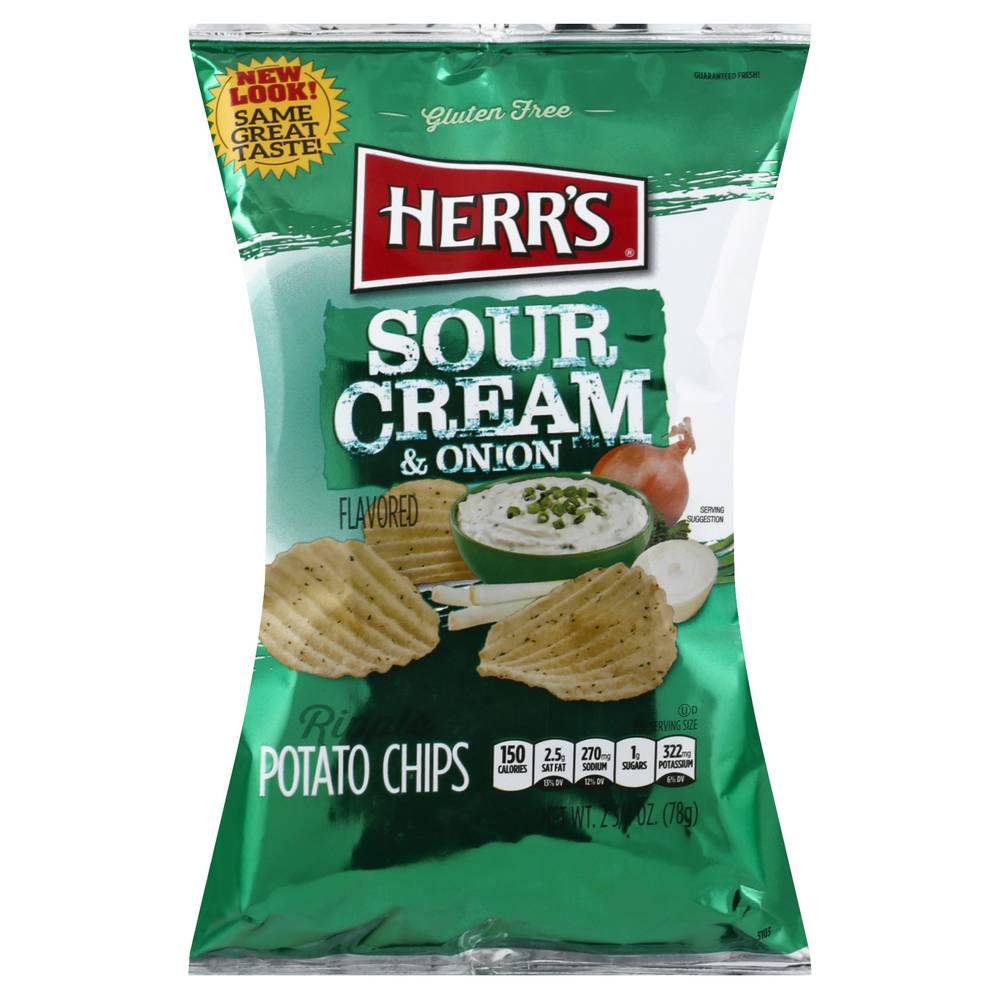 Herr's Sour Cream & Onion Flavored Potato Chips (2.7 oz)