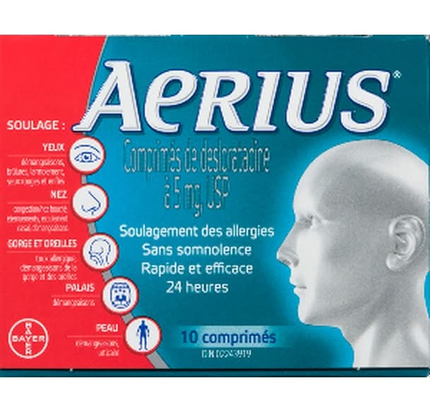 Aerius Desloratadine Tablets Usp 5 mg (10 ct)