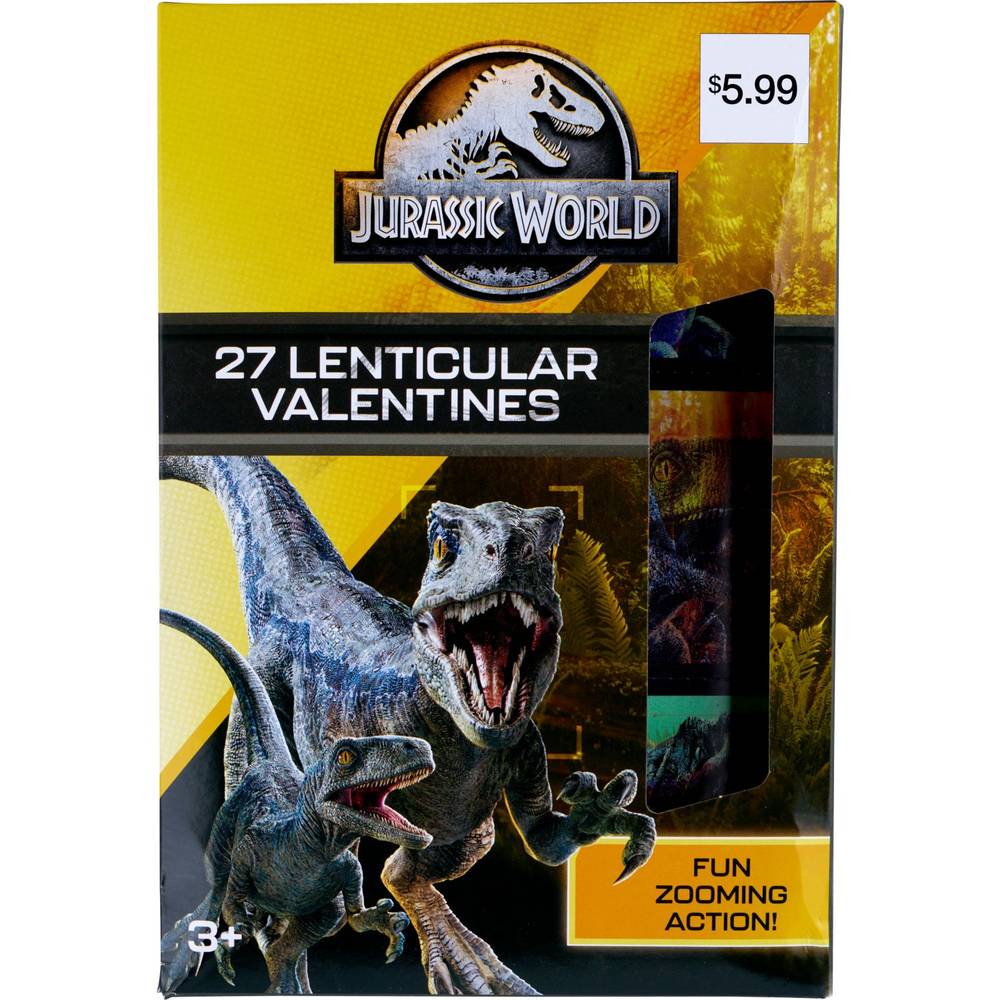 Jurassic World Lenticular Valentines, 27ct