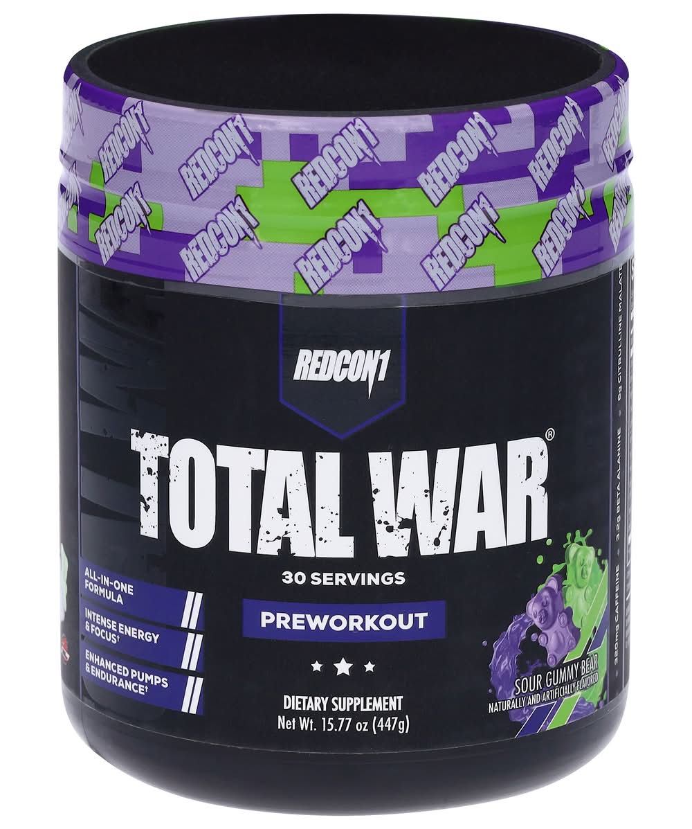Redcon1 Total War Preworkout Sour Gummy Bear Powder (15.77 oz)