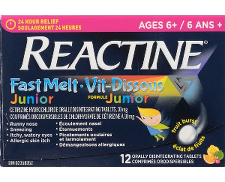 Reactine Fast Melt Cetirizine Hydrochloride Tablets 10 mg (100 g)