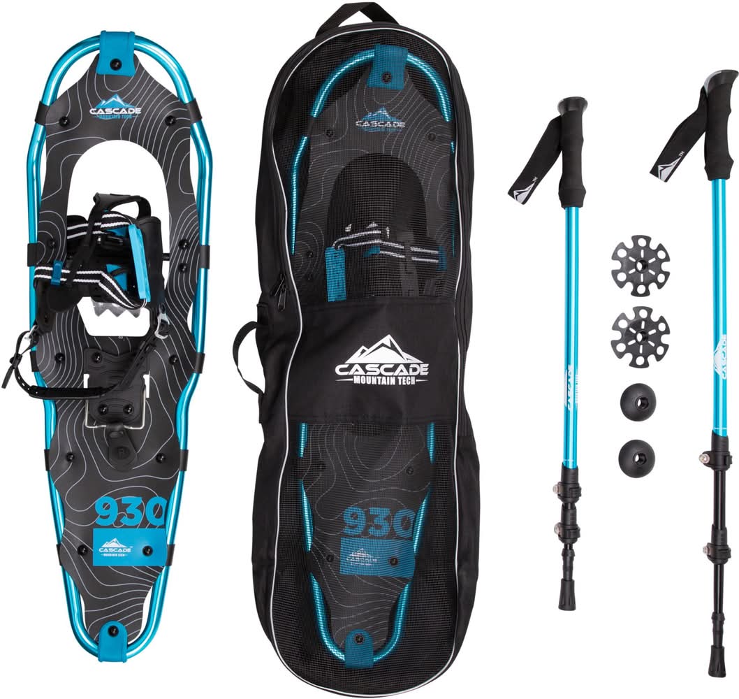 Cascade Mountain Tech Easy Pull Snowshoe Kit (Blue, 930)