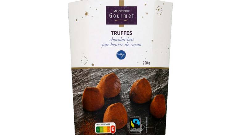 Monoprix Gourmet Truffes chocolat lait pur beurre de cacao La boîte de 250 g