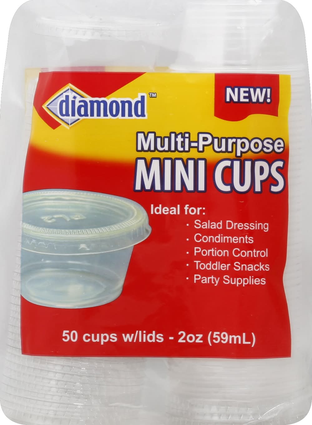 Diamond Multi-Purpose Mini Cups With Lids