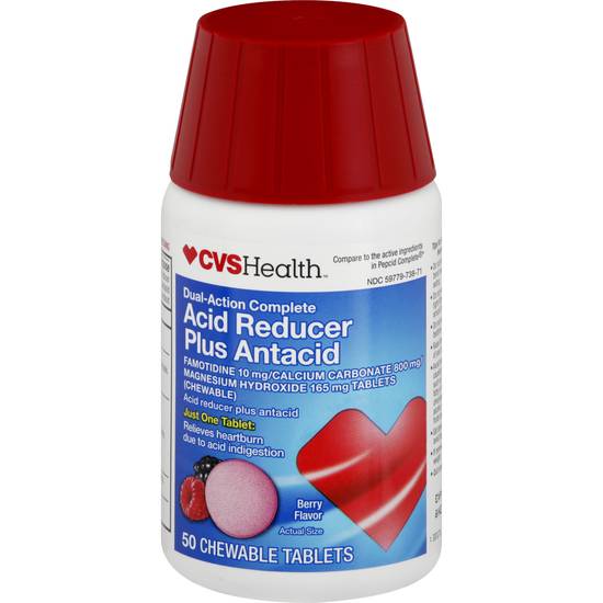 Cvs Health Berry Flavor Acid Reducer & Antacid Chewable Tablet (50 ct)
