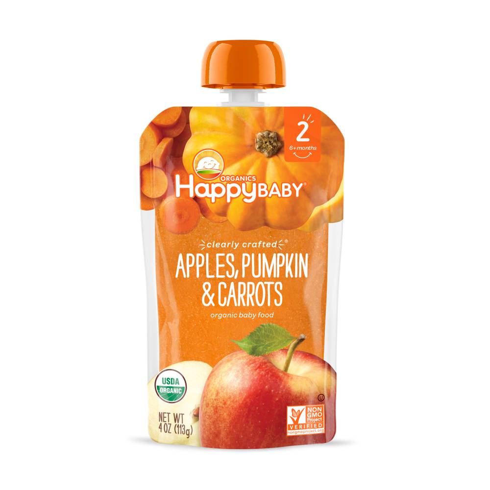 Happy Baby Apples Pumpkin & Carrots Organic Baby Food (4 oz)