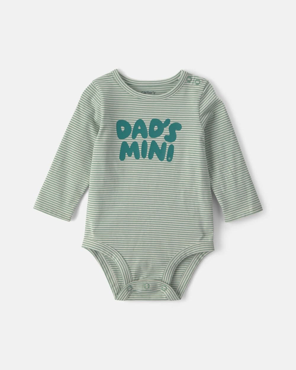 Baby Boy 'Dad's Mini' Long-Sleeve Graphic Bodysuit - Green - 18M
