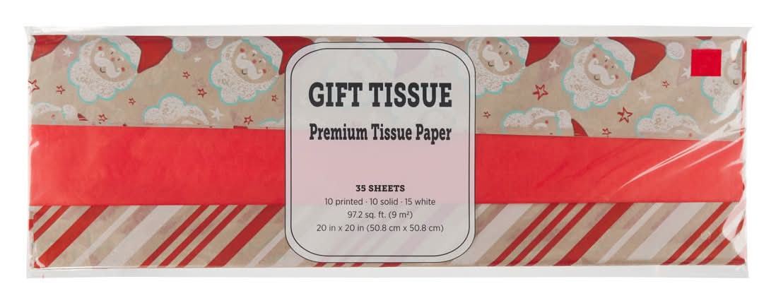 Christmas-Print Premium Gift Tissue Paper In Three Designs 35 Ct - Assorted