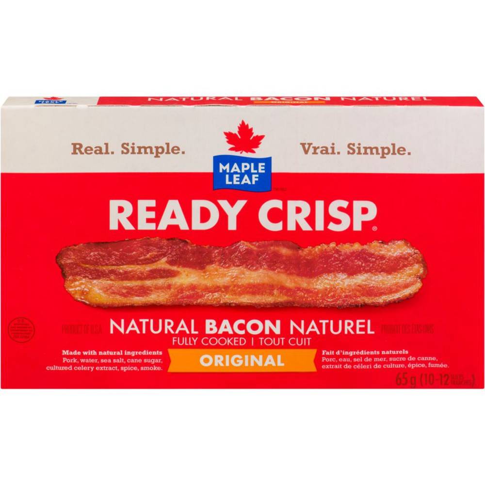 Maple Leaf Ready Crisp Fully Cooked Natural Bacon Slices (65 g)