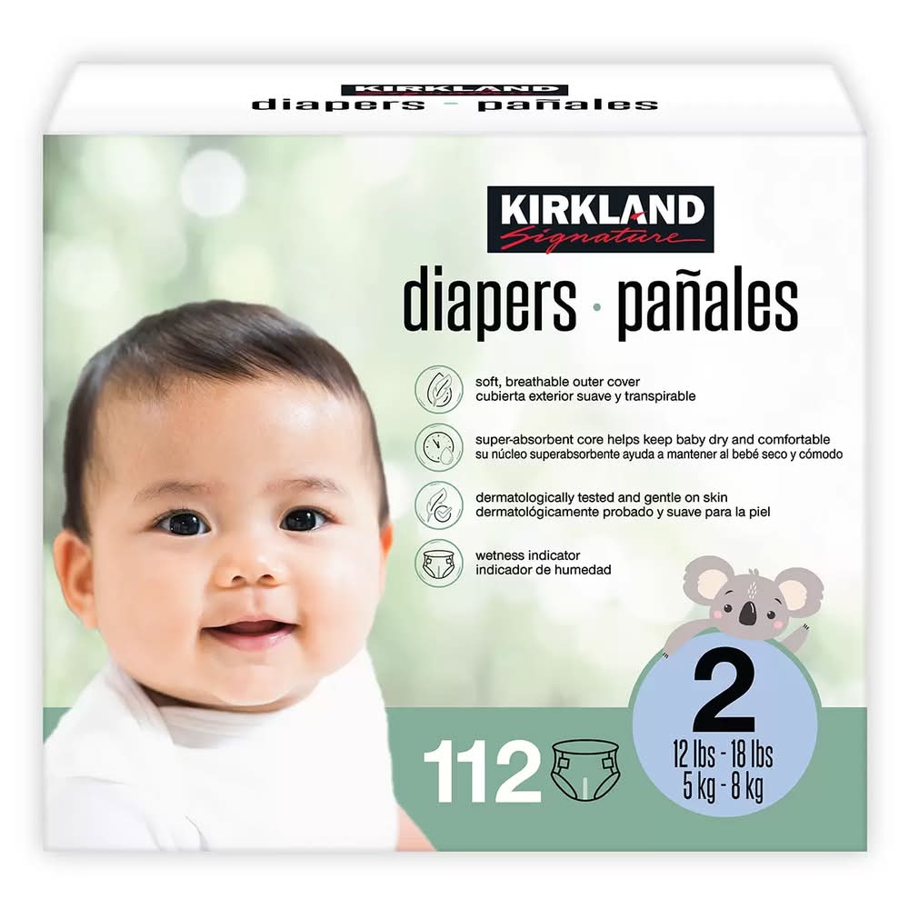 Kirkland Signature · Pañales para bebés, Etapa 2 (112 un)