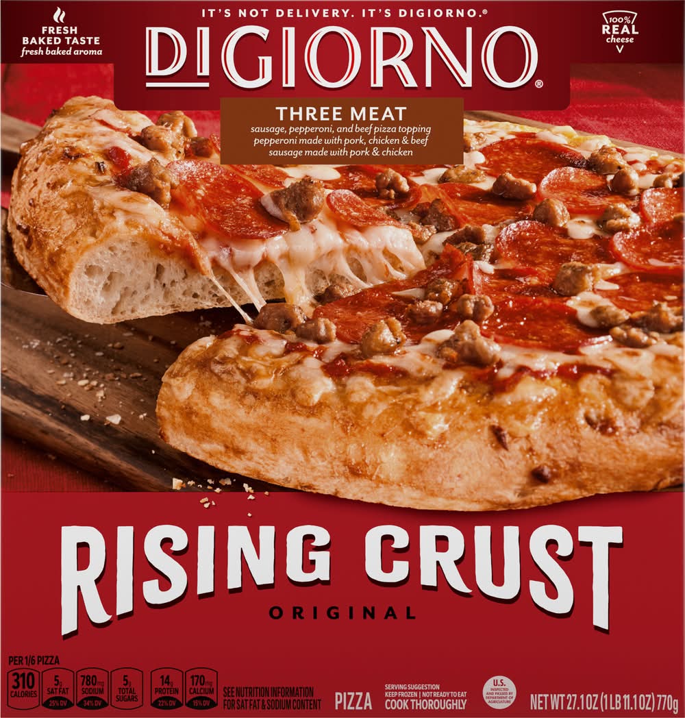 DiGiorno Original Rising Crust Pizza, Three Meat (27.1 oz)
