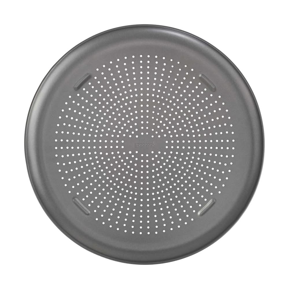 GoodCook Nonstick Carbon Steel Perfect Pizza Pan, 15.75", Gray