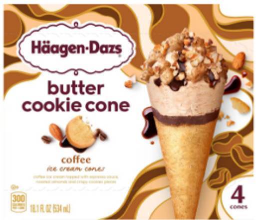 Haagen Dazs Coffee Ice Cream Cookie Cone, 4 ct