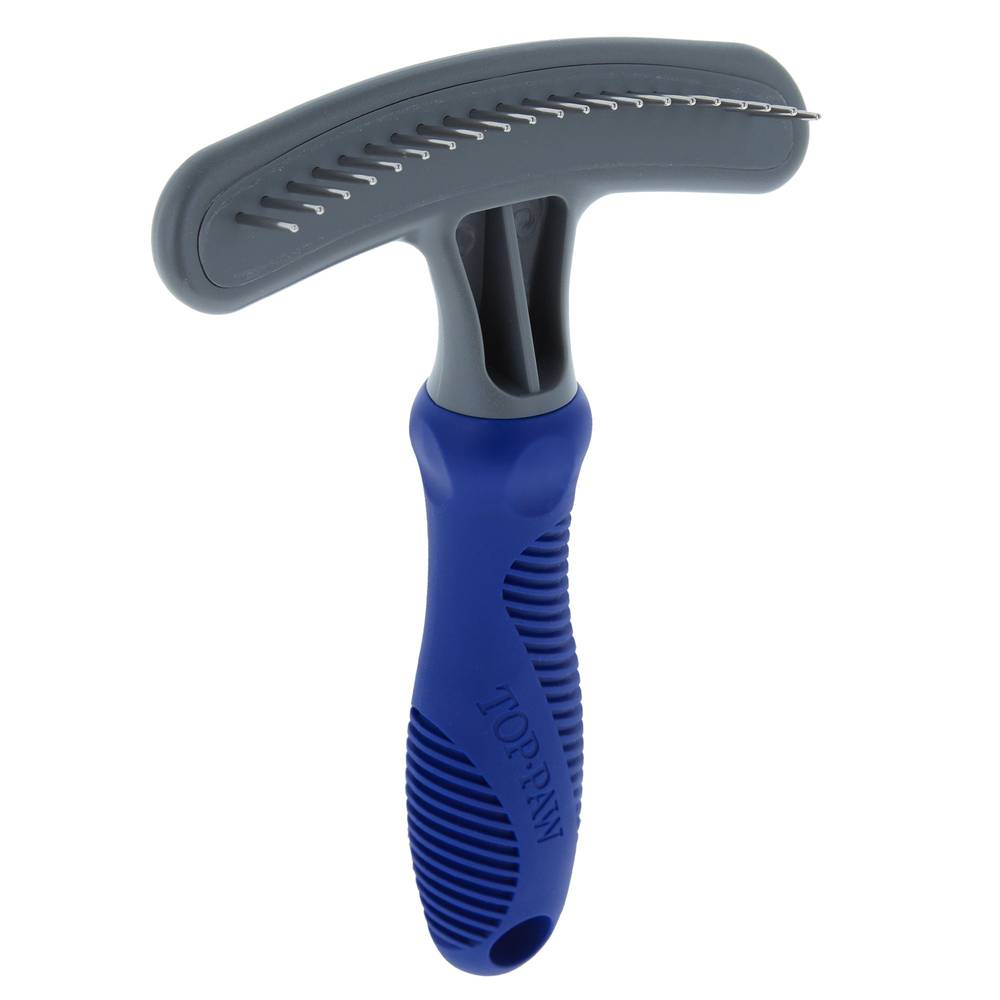 Top Paw Shedding Pet Rake, Blue