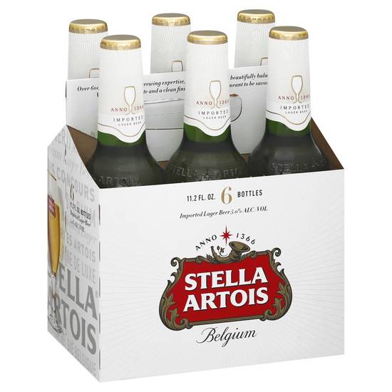 Stella Artois Belgian Lager Beer (6 ct, 11.2 fl oz)