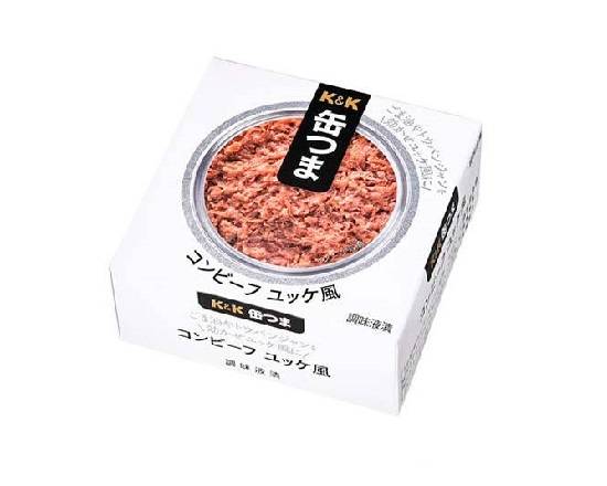 252453：K＆K 缶つま コンビーフ ユッケ風 80G / Kantsuma Corned Beef (Yokhoe Flavor)