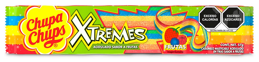 Chupa Chups · Xtremes caramelo sabores frutales (57 g)
