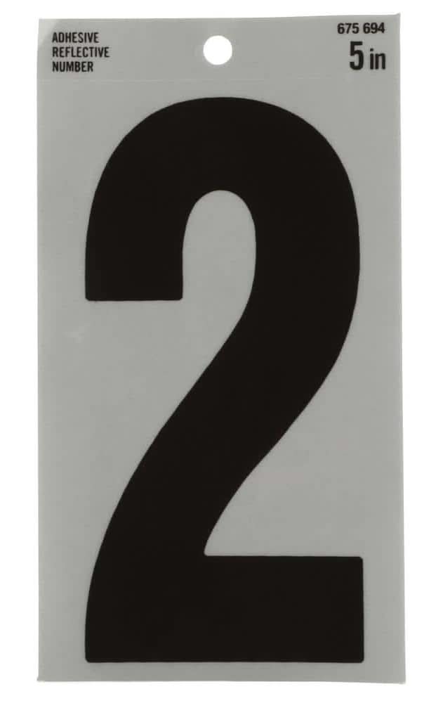 Everbilt 5 In. Mylar Reflective Self-Adhesive Number 2 Mailbox Sticker
