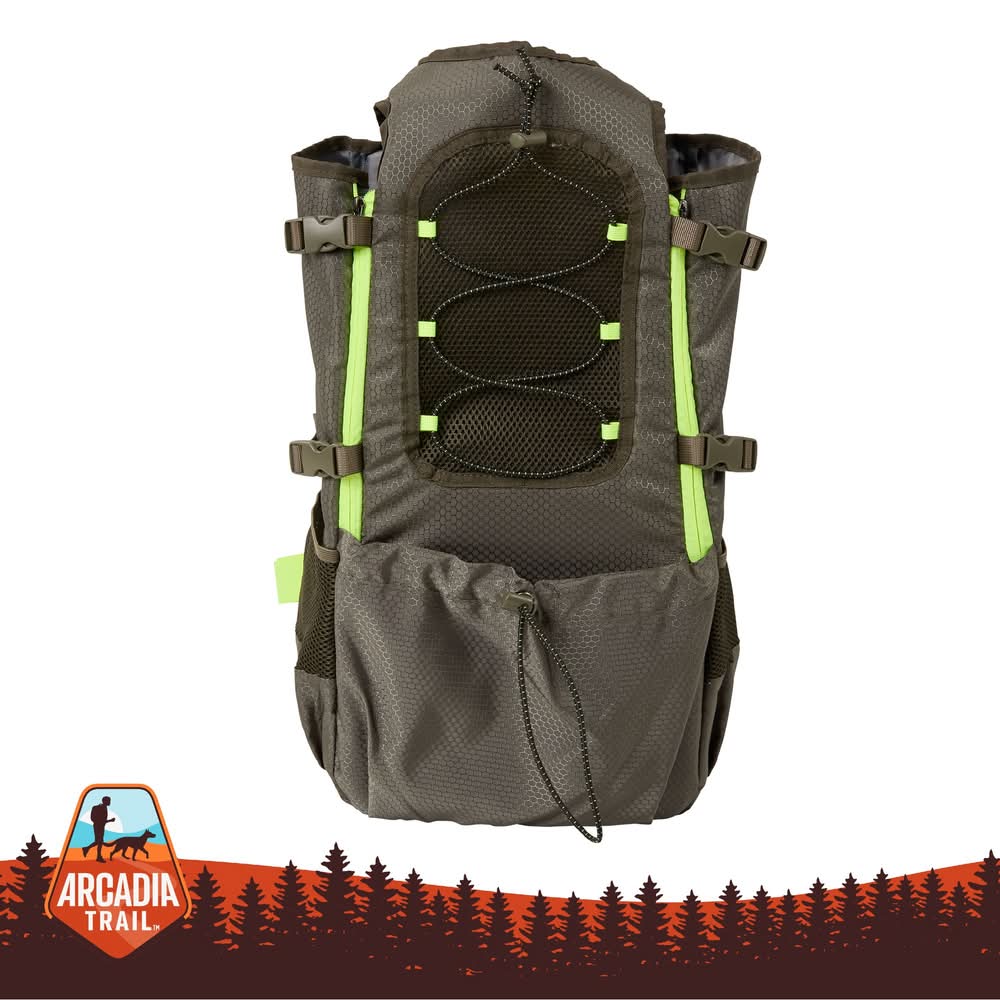 Arcadia Trail® Outdoor Backpack Dog Carrier - For dogs 15-30 LBS - Black, Green (Color: Multi Color)