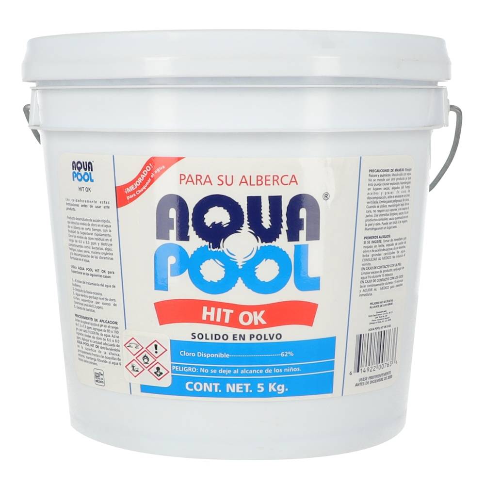 Aqua pool súper clorador hit ok en polvo (bote 5 kg)