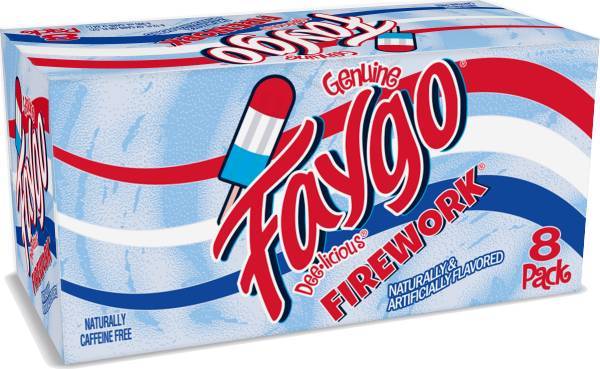 Faygo Fireworks Flavored Soda Cans, Cotton Candy (8 x 12 fl oz)