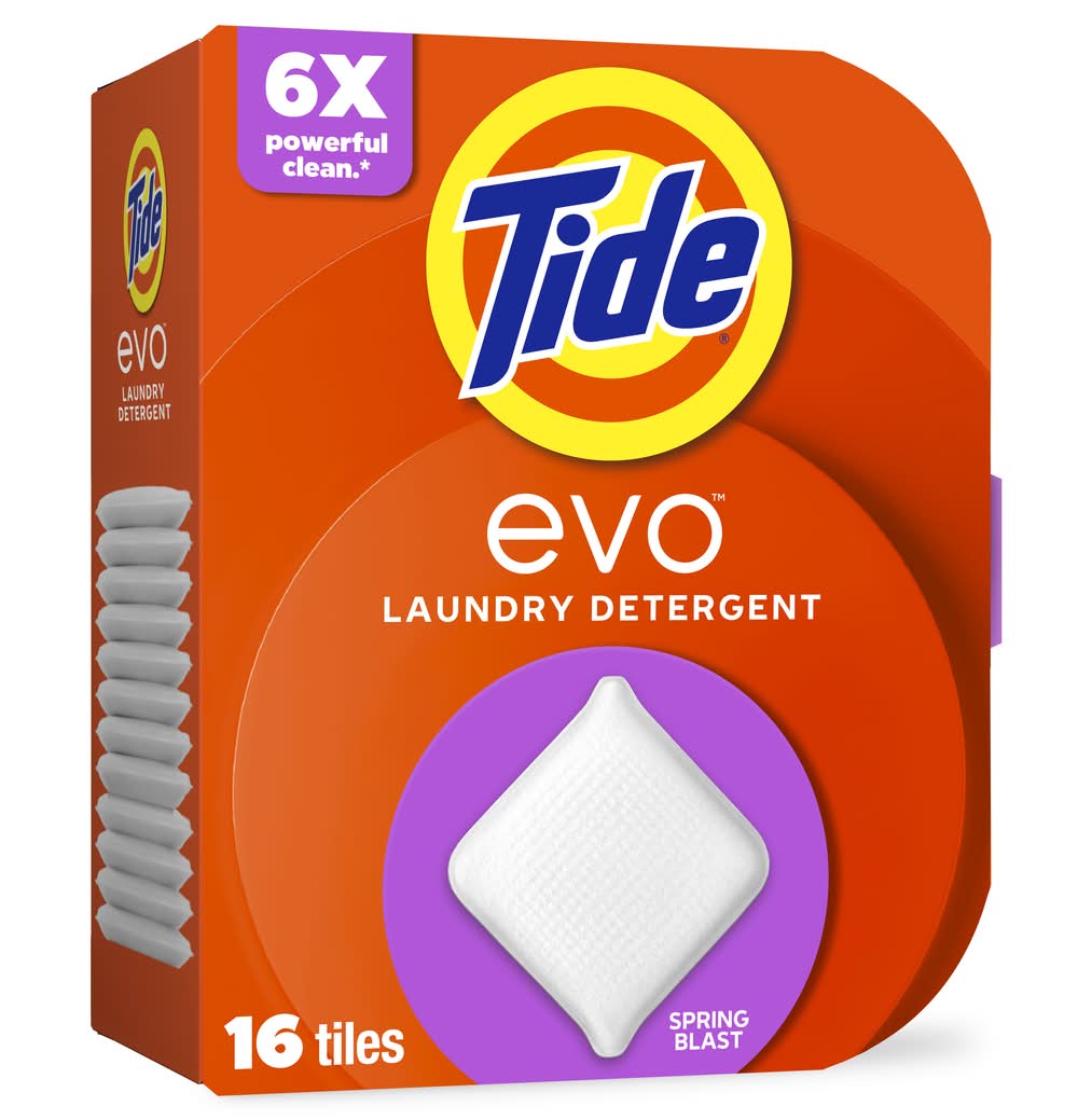 Tide Evo Laundry Detergent Fiber Tiles Spring Blast (16 ct)