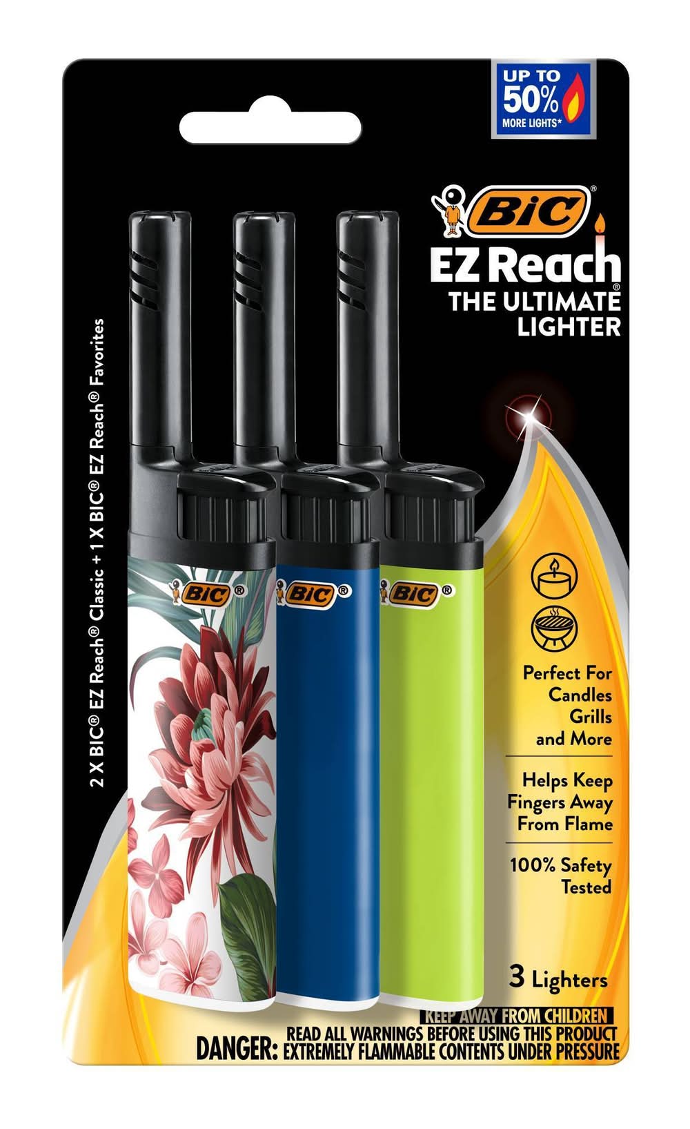 BiC Ez Reach Candle Lighter, Assorted (3 ct)