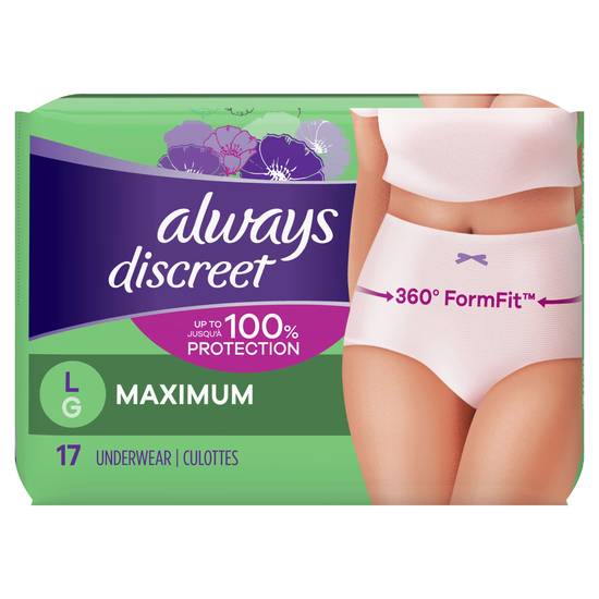 Always Discreet Base Underwear L 17ct  