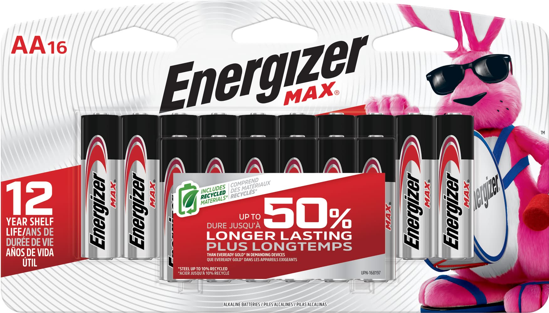 Energizer Max Aa Alkaline Batteries 1.5 V (16 ct)