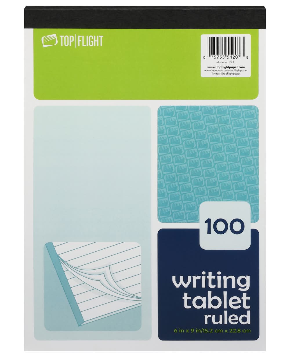 Top Flight 100 Pages Ruled Writing Tablet (1.2 oz)