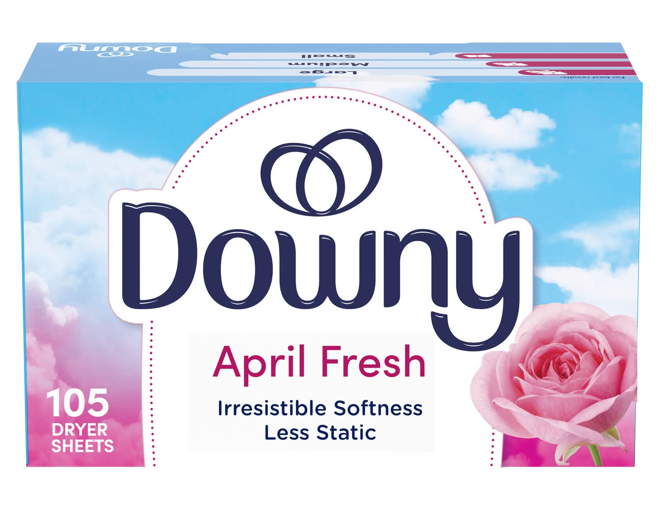 Downy April Fresh Fabric Softener Dryer Sheets, April Fresh, 6.3x8.7 in (105 ct)