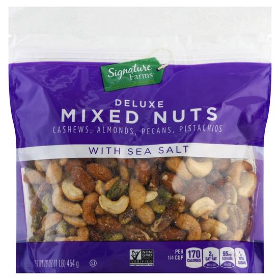 Signature Farms Deluxe Mixed Nuts With Sea Salt (16 oz)