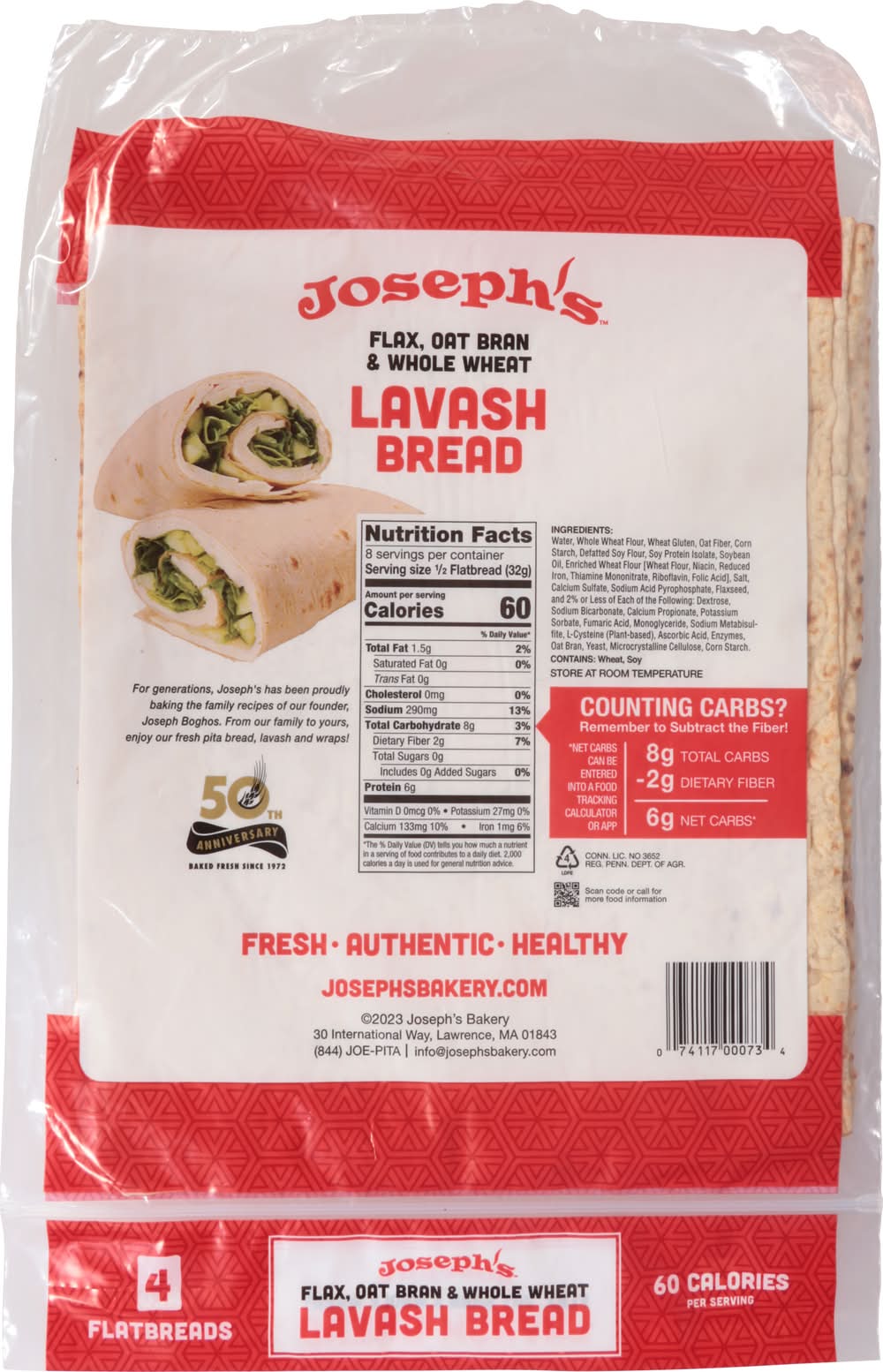 Safeway - Joseph's Flax Oat Bran & Whole Wheat Lavash Bread (9 oz
