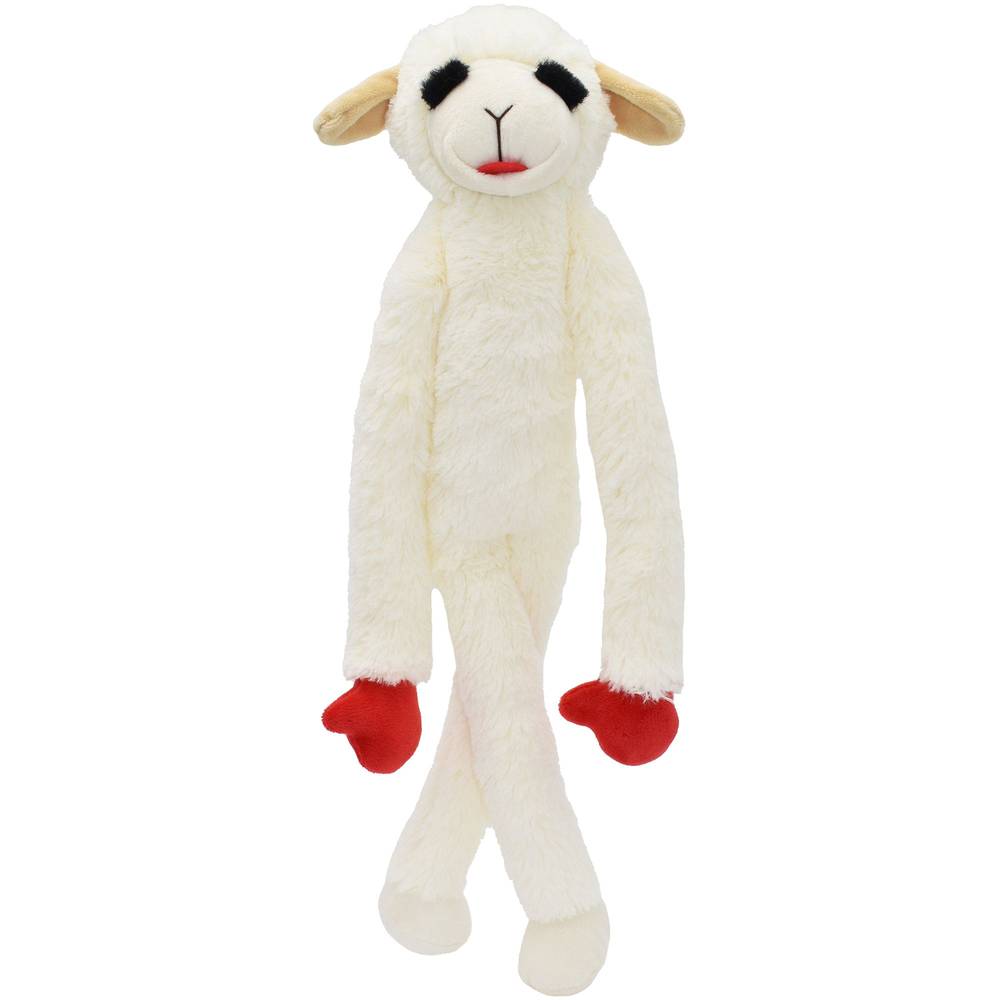 Multipet Lamb Chop Long Arm & Legs Squeaky Dog Toy (white)