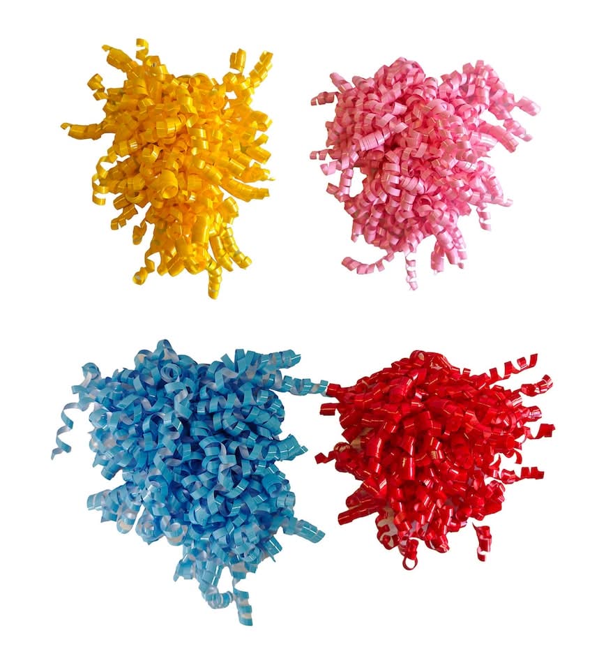 Voila Curly Bows, Assorted Colors, 3-pc Pack.