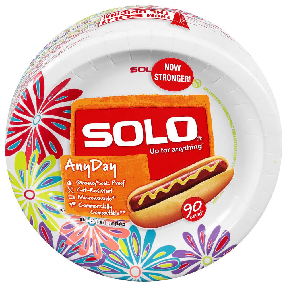 Solo Anyday Paper Plates, 8.5 in (90 ct)