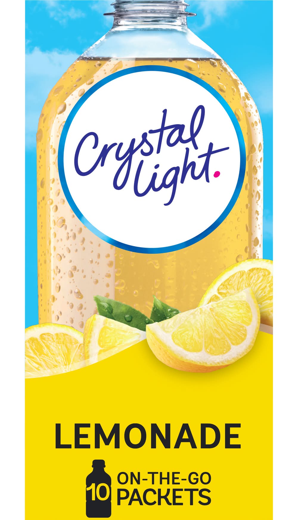 Crystal Light On the Go Powdered Drink Mix Packets, Lemonade (10 x 0.14 oz)
