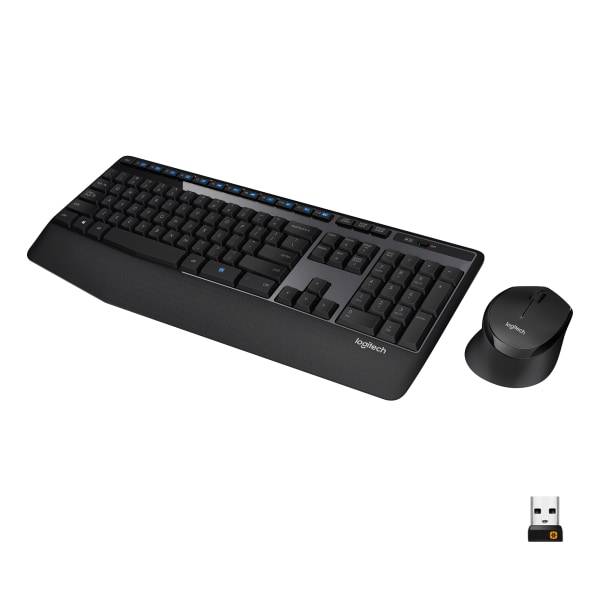 Logitech Mk345 Wireless Straight Full Size Keyboard & Right-Handed Optical Mouse, Black