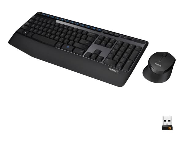 Logitech® MK345 Wireless Straight Full Size Keyboard & Right-Handed Optical Mouse, Black