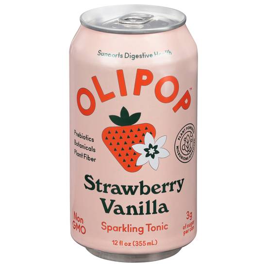 Olipop Sparkling Tonic (12 fl oz) (strawberry - vanilla)