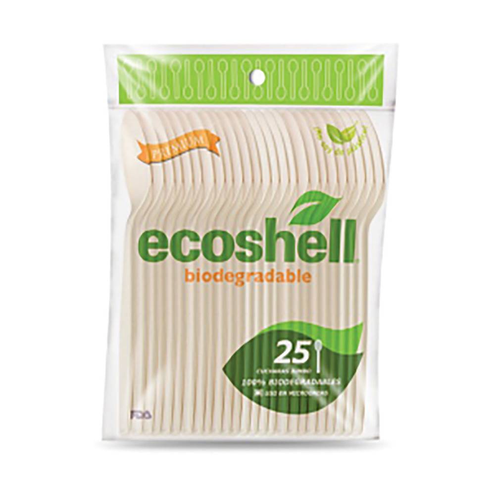 Ecoshell · Cucharas biodegradables (25 un), Jumbo (25 un)