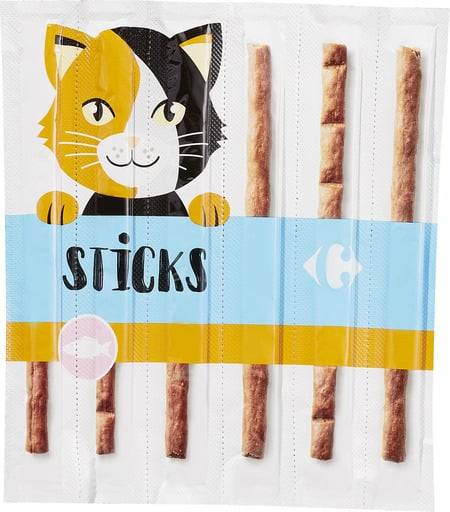 Friandise pour chat sticks au saumon Carrefour Companino - le paquet de 6 sticks - 30g
