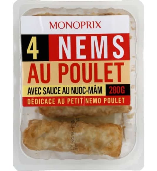 Monoprix - Nems au poulet avec sauce nuoc mâm (4)